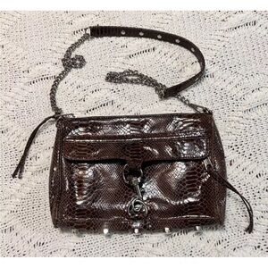 Rebecca Minkoff Leather Reptile Pattern Crossbody Handbag Purse
